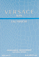 Versace Man Eau Fraiche deodorant spray in action for daily freshness
