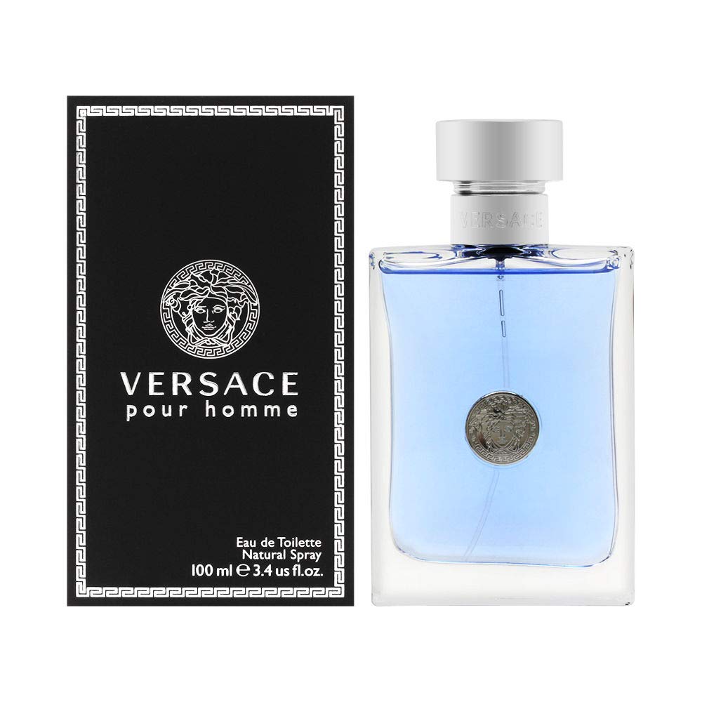 Versace Pour Homme 3.4oz bottle for daily wear with crisp citrus freshness.