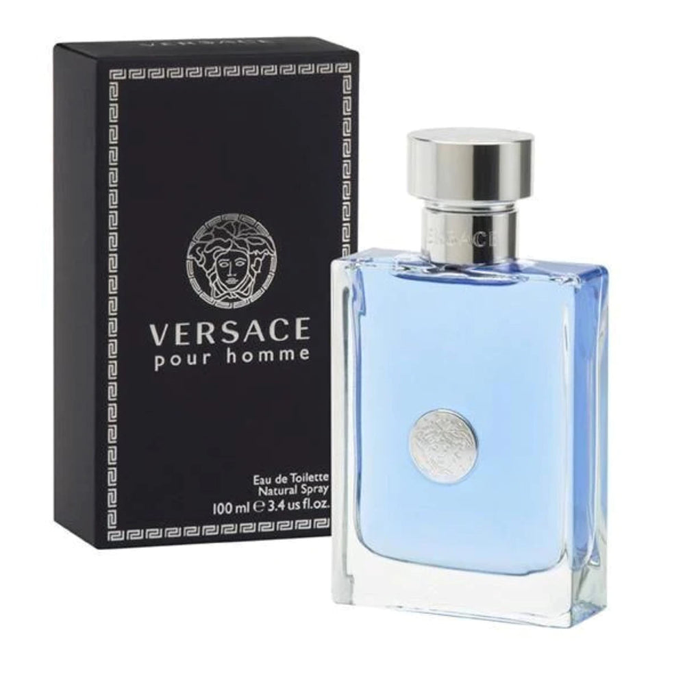 Versace Pour Homme clary sage and blue hyacinth hint a fresh daytime scent.