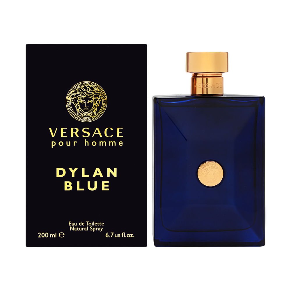 Versace Pour Homme Dylan Blue bottle front view for daily confidence and lasting freshness.