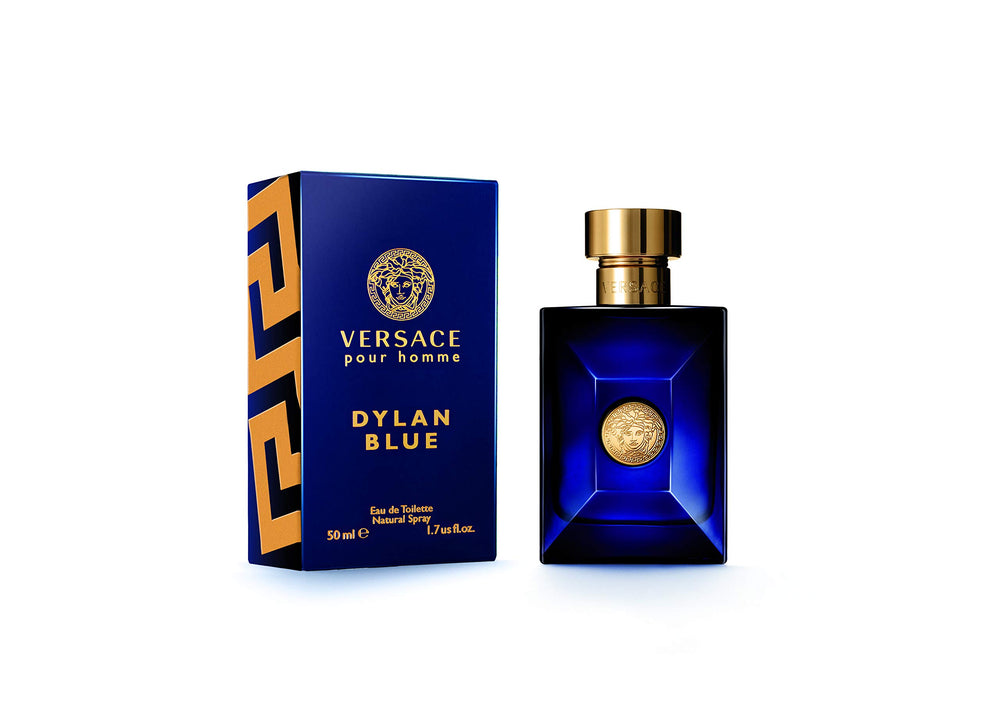 Versace Pour Homme Dylan Blue lifestyle shot suggesting Mediterranean freshness for everyday confidence.