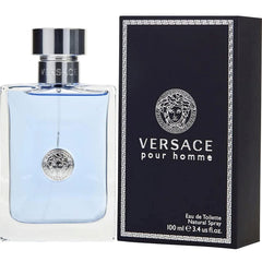 Versace Pour Homme gold-cap bottle highlighting premium design for gifting.