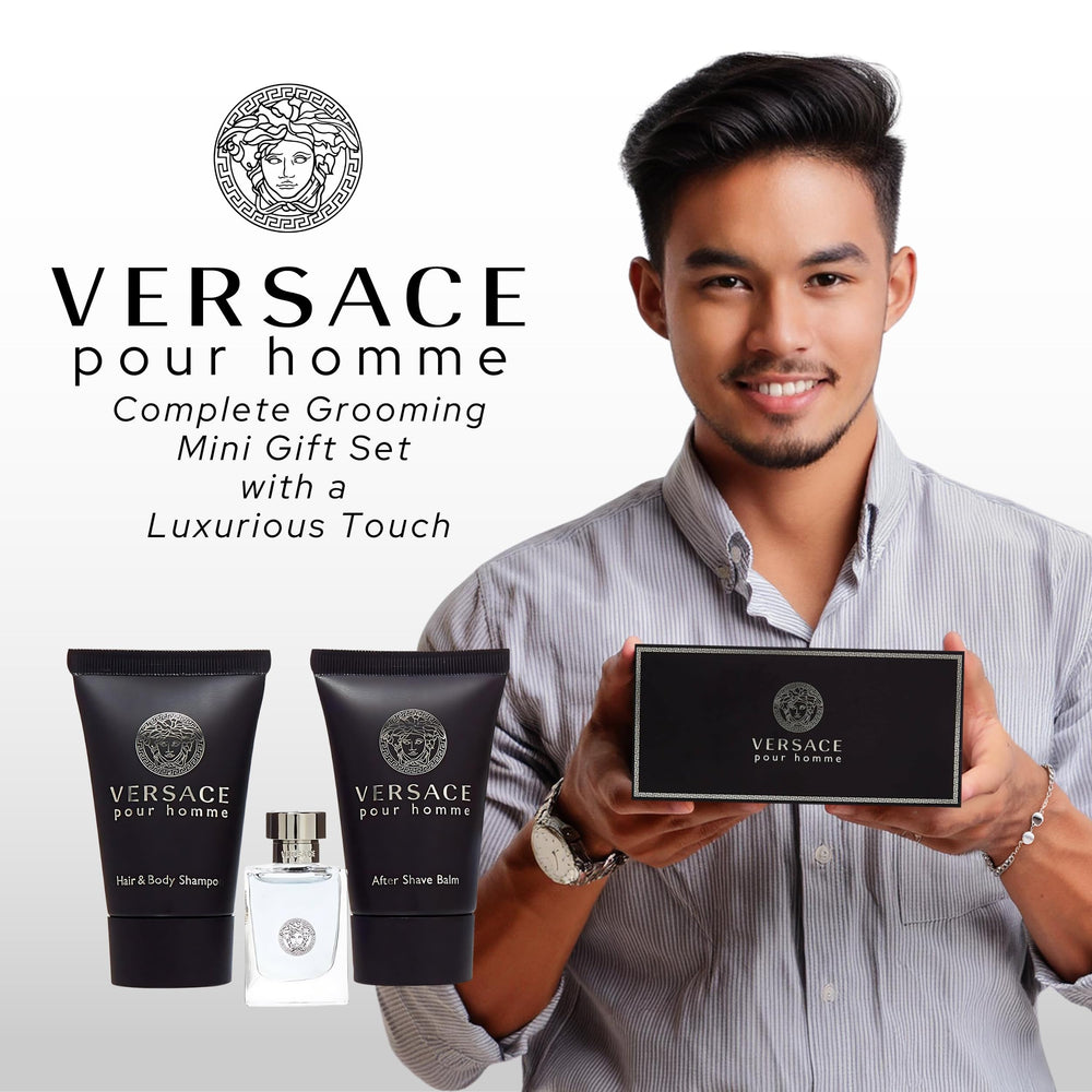 Versace Pour Homme mini set gift-ready box communicates premium gifting appeal