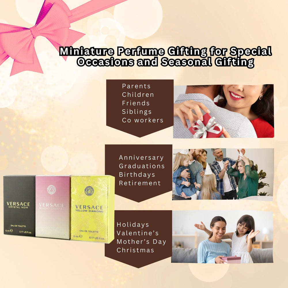 Versace travel-size designer perfume sampler set — versatile scents for gifting