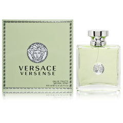 Versace Versense for Women bottle in green glass for fresh daytime wear.