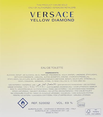 Versace Yellow Diamond bottle cap highlights premium branding and grip.
