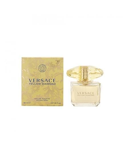 Versace Yellow Diamond box logo emphasizes designer packaging and gifting appeal.