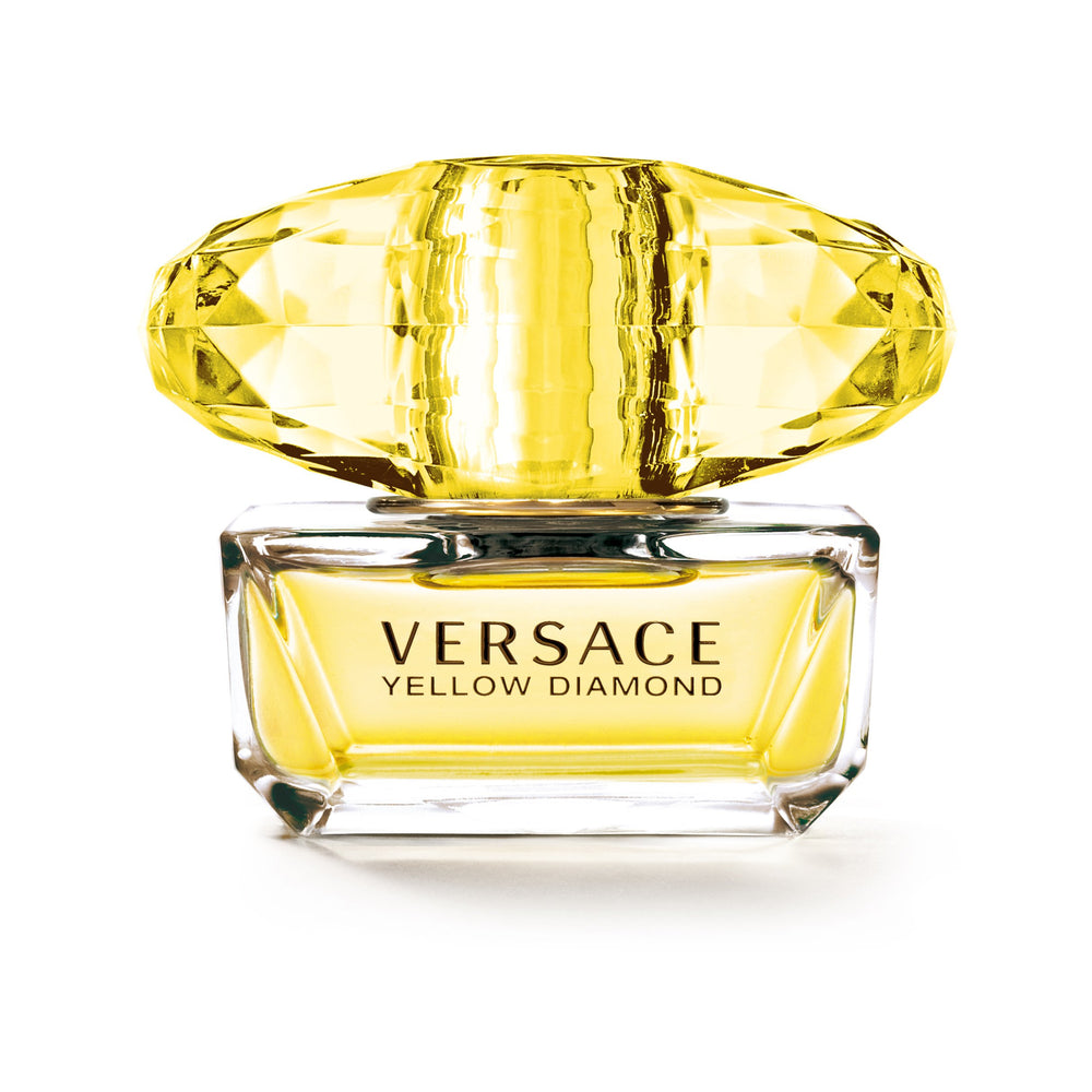 Versace Yellow Diamond packaging box with bottle silhouette beside it, ideal for gifting