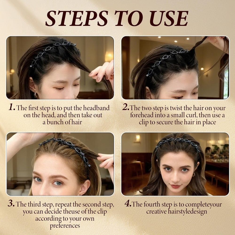 4 Pcs Bangs Hairstyle Hairpin Headband versatile accessory for workouts and travel.