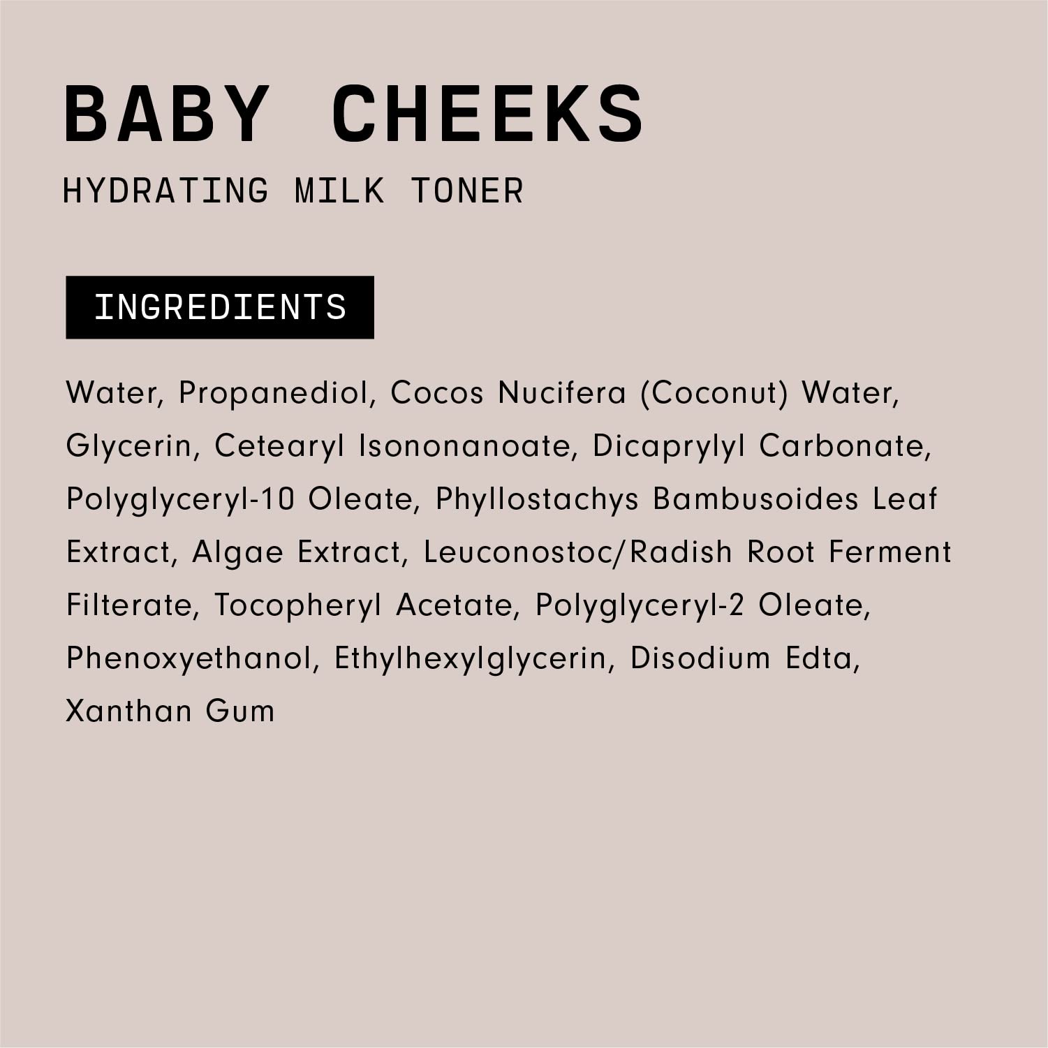 Versed Baby Cheeks Toner label-front emphasizes vegan and cruelty-free formula.