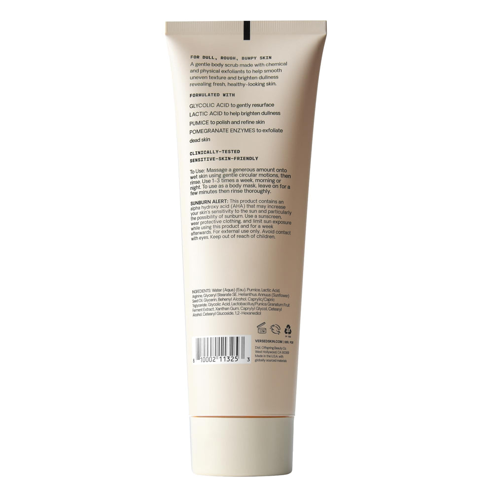 Versed Buff It Out ingredients feature pomegranate enzymes for renewal
