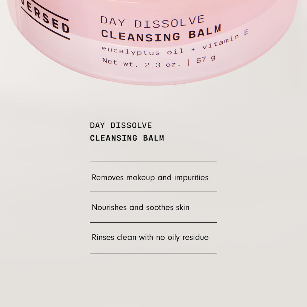 Versed Day Dissolve Balm rinsing off, leaving clean skin.