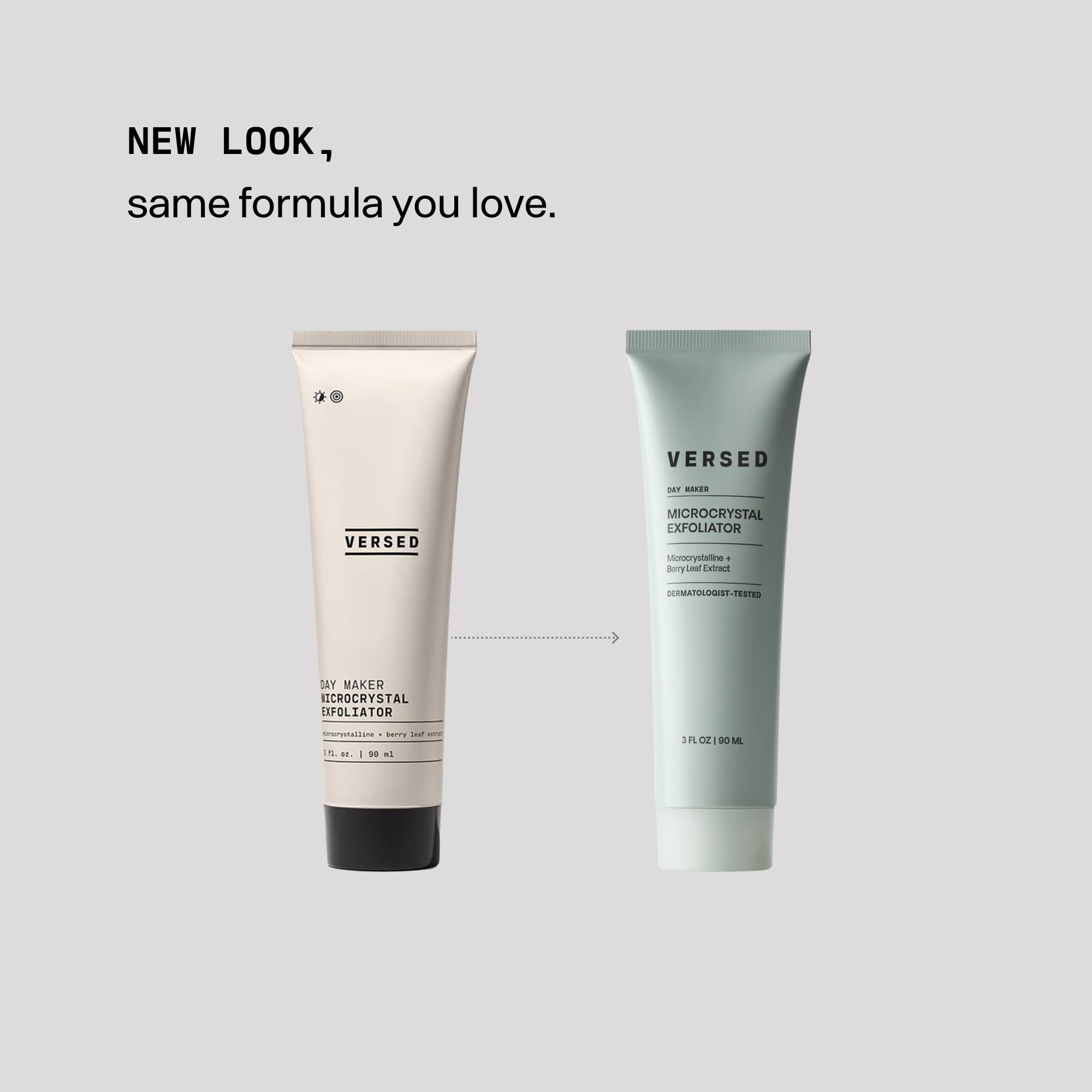 Versed Day Maker black currant and raspberry leaf ingredients highlight antioxidant blend for balanced skin.