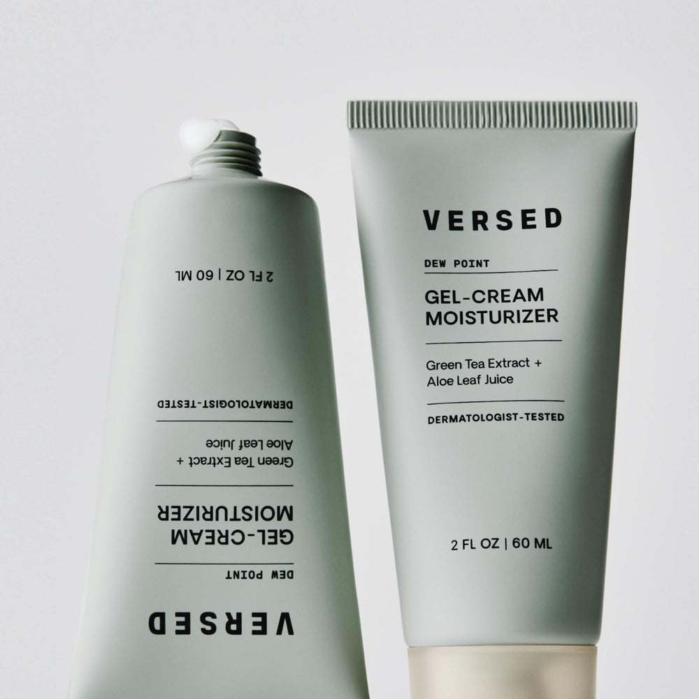 Versed Dew Point gel moisturizer featuring aloe leaf juice for soothing hydration