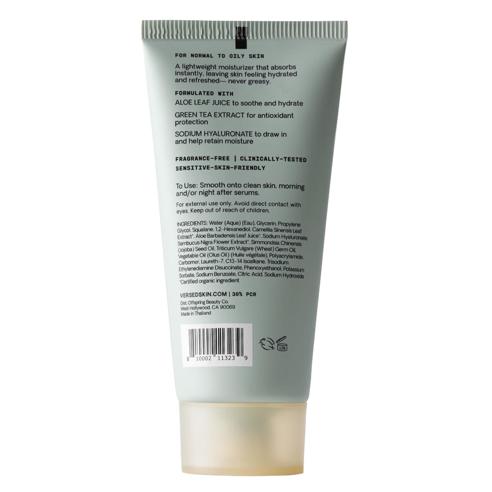 Versed Dew Point gel moisturizer in a daily routine for dry skin comfort