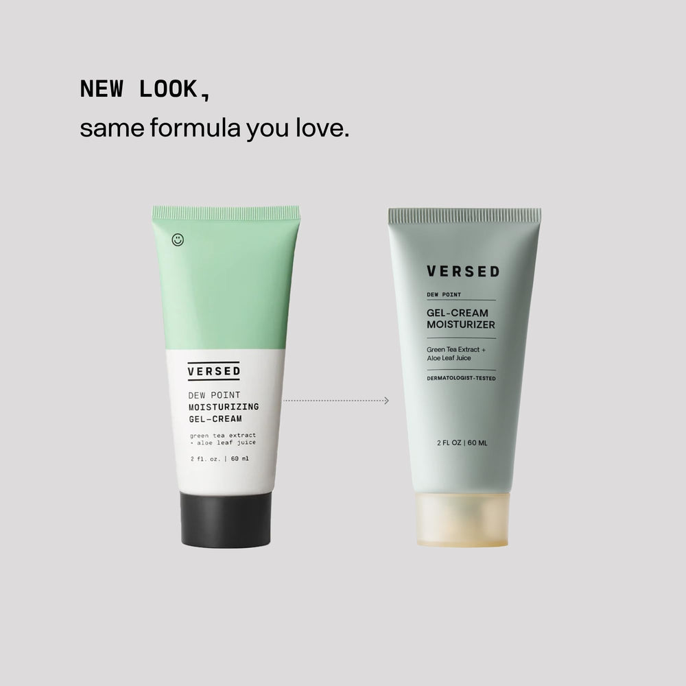 Versed Dew Point gel moisturizer with green tea extract offering antioxidant support