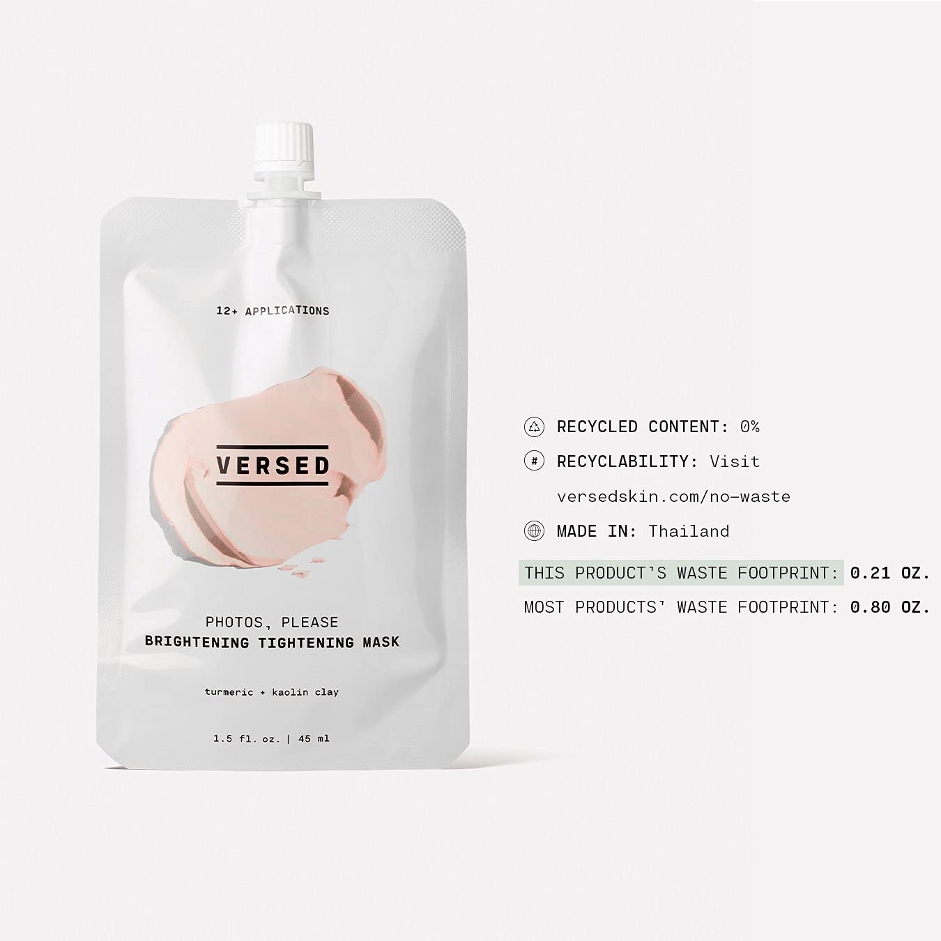Versed Photos, Please packaging highlights clean design for easy routine.