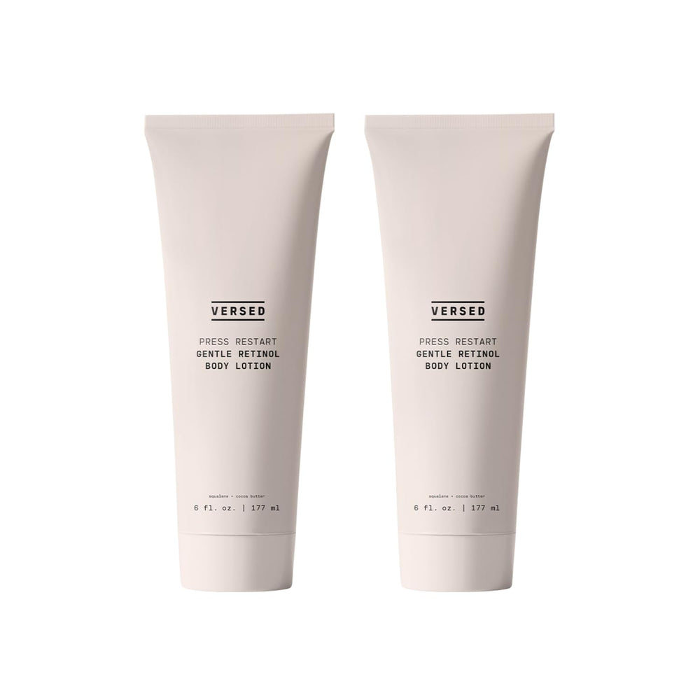 Versed Press Restart Retinol Body Lotion bottle for lightweight moisturization.