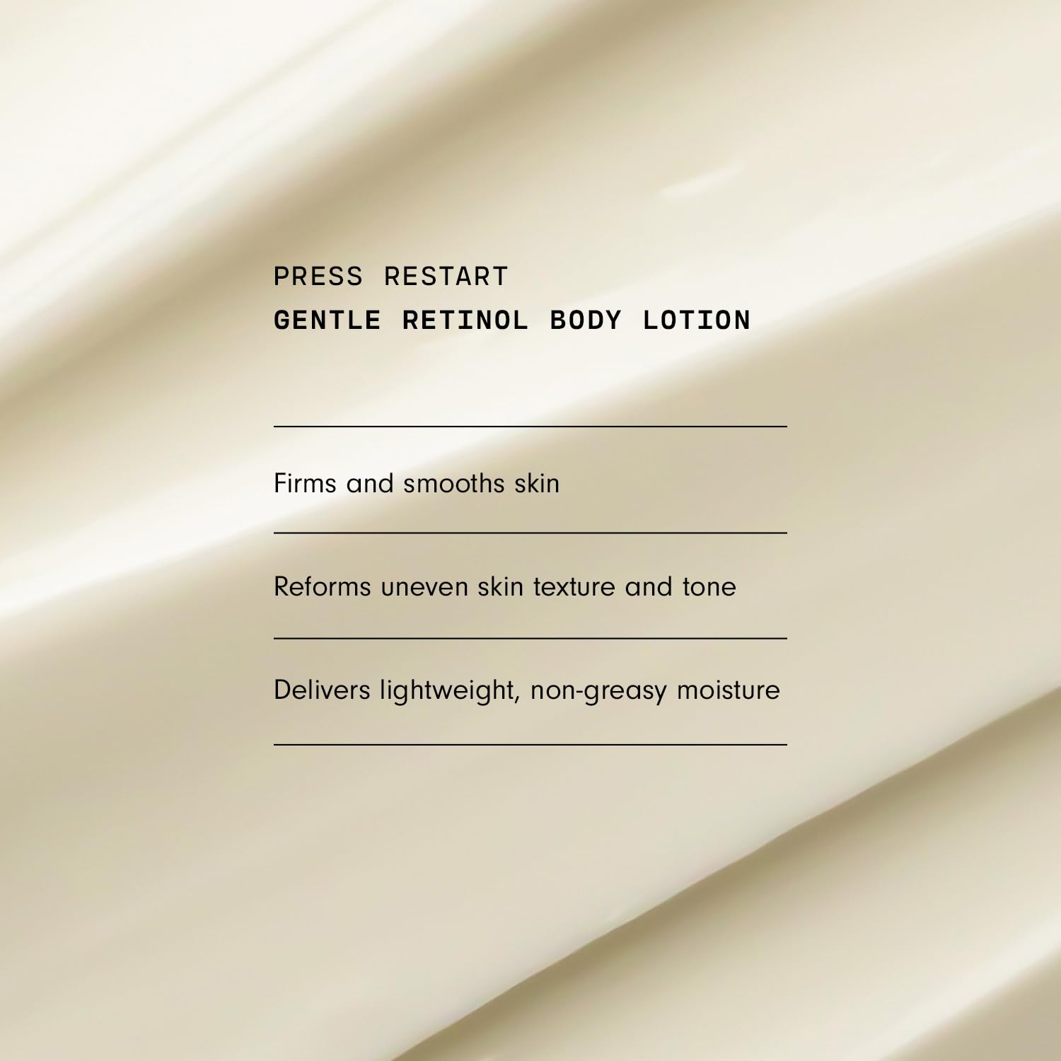 Versed Press Restart lotion texture shown as lightweight and non-greasy.