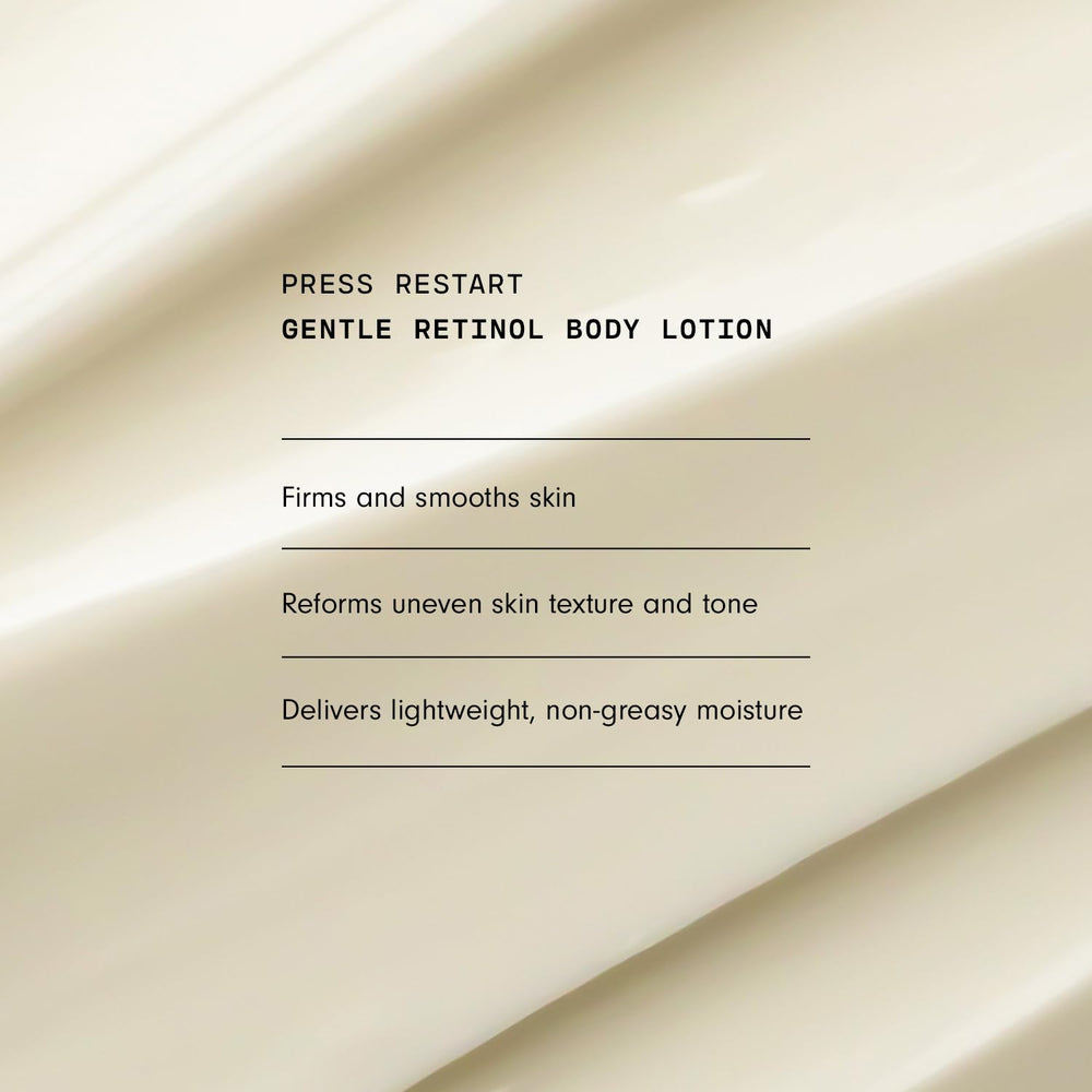 Versed Press Restart lotion texture shown as lightweight and non-greasy.