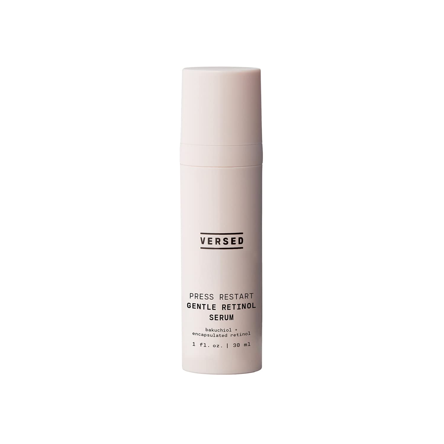 Versed Press Restart serum bottle closeup highlights gentle retinol alternative benefits for sensitive skin