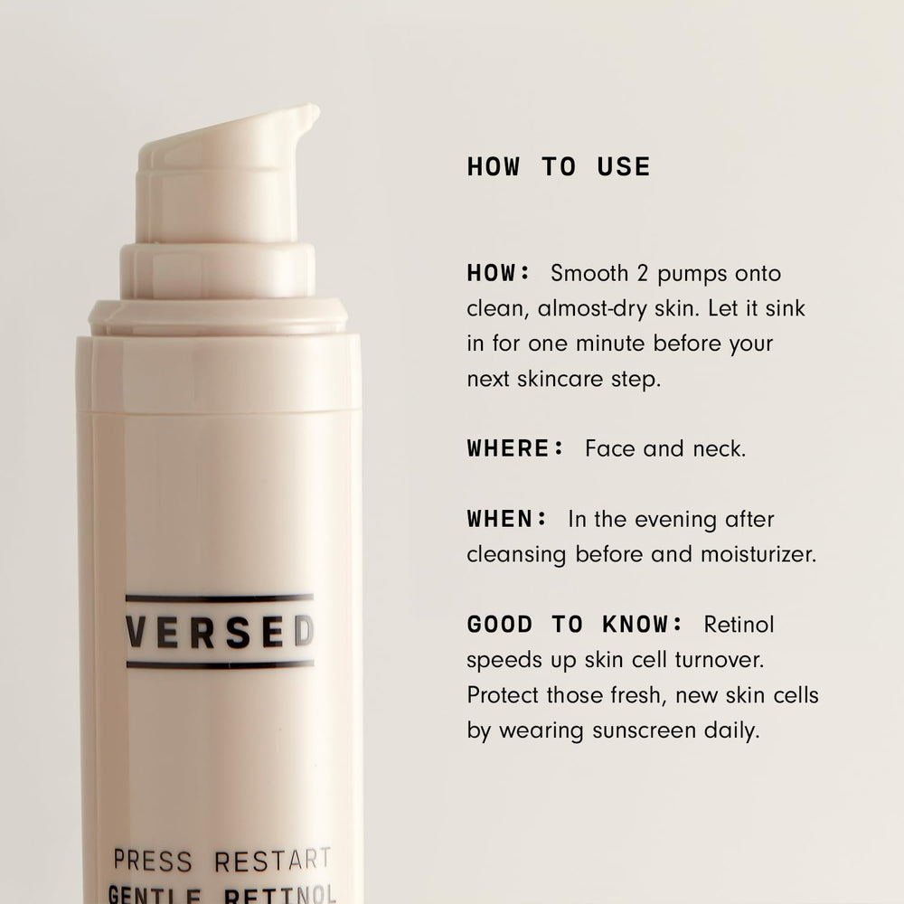 Versed Press Restart bakuchiol and microencapsulated retinol ingredients closeup