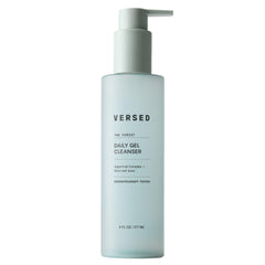 Versed Purist bottle pump shows hydrating cleanser for sensitive skin.