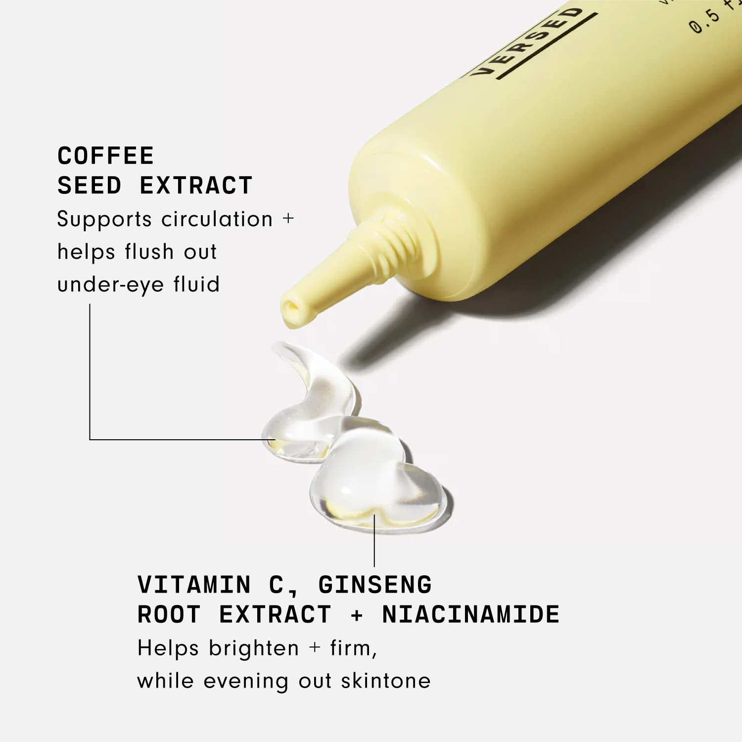 Versed Vacation Eyes coffee seed extract pump shows fluid-refreshing action