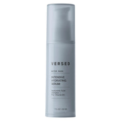 Versed Water Rush bottle closeup for lightweight hydration and daily moisture.