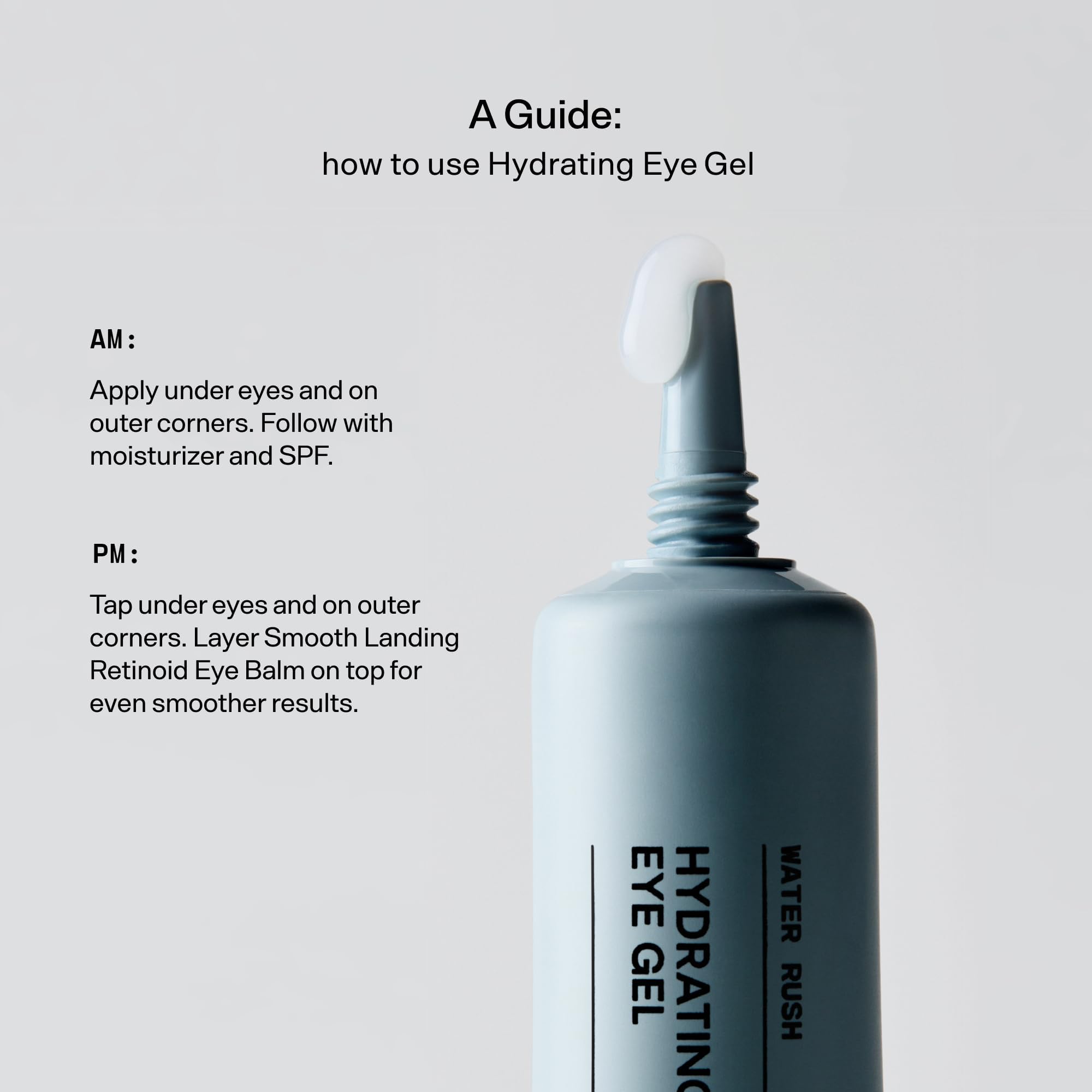 Versed Water Rush Eye Gel application dot demonstrates gentle eye-area treatment.