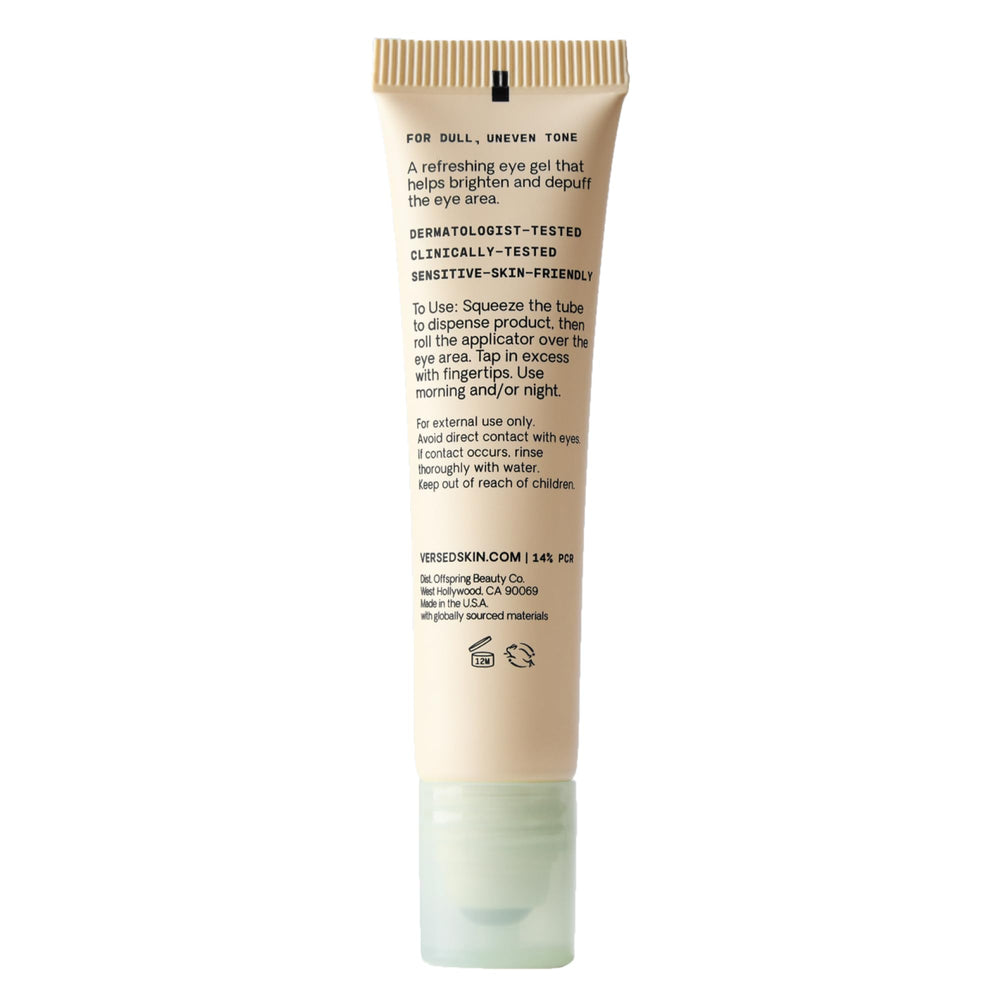 Versed Weekend Glow Eye Gel aids makeup application with quick absorption for a smooth base.