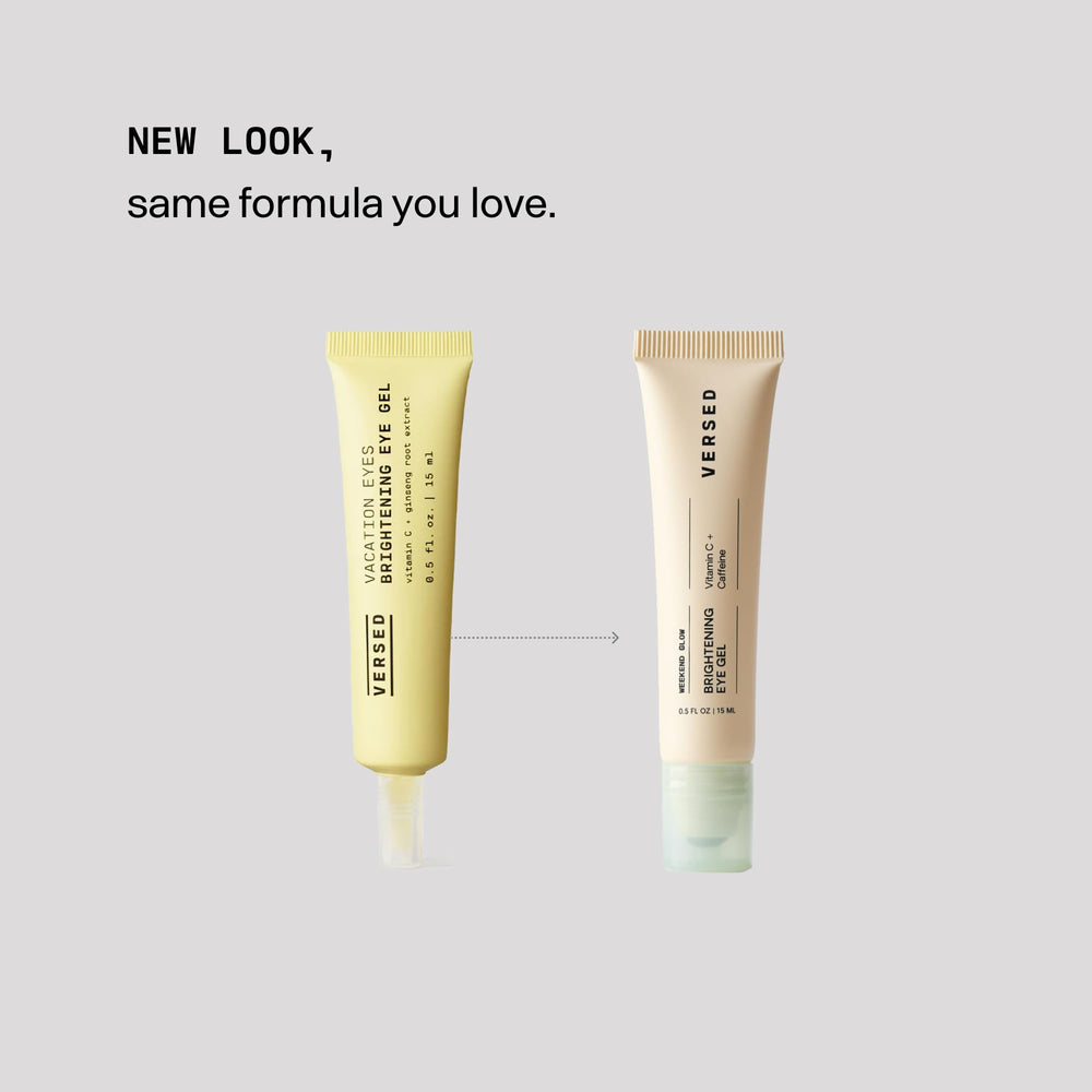 Versed Weekend Glow Eye Gel vitamin C-brightening formula hydrates and smooths delicate under-eye skin.