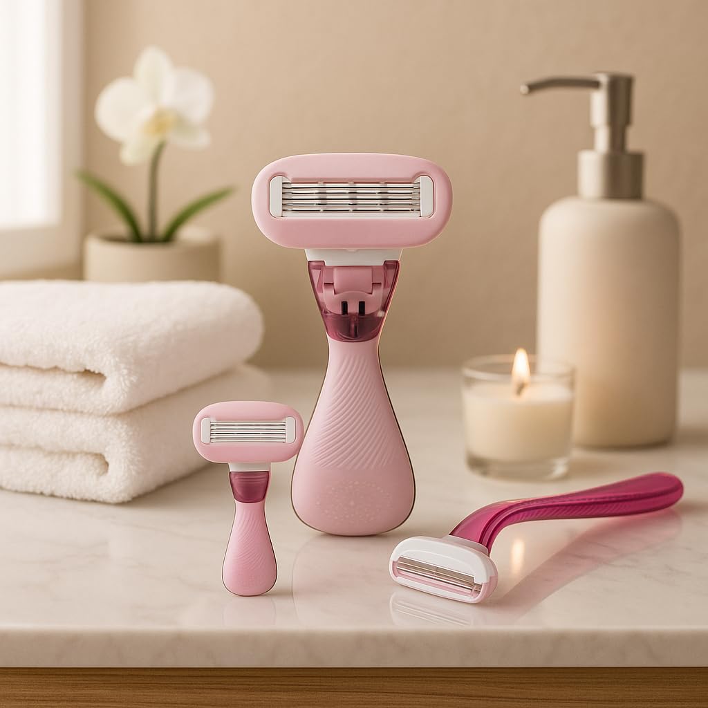 Vertex Bikini Razor skin glide provides gentle shaving for sensitive skin.