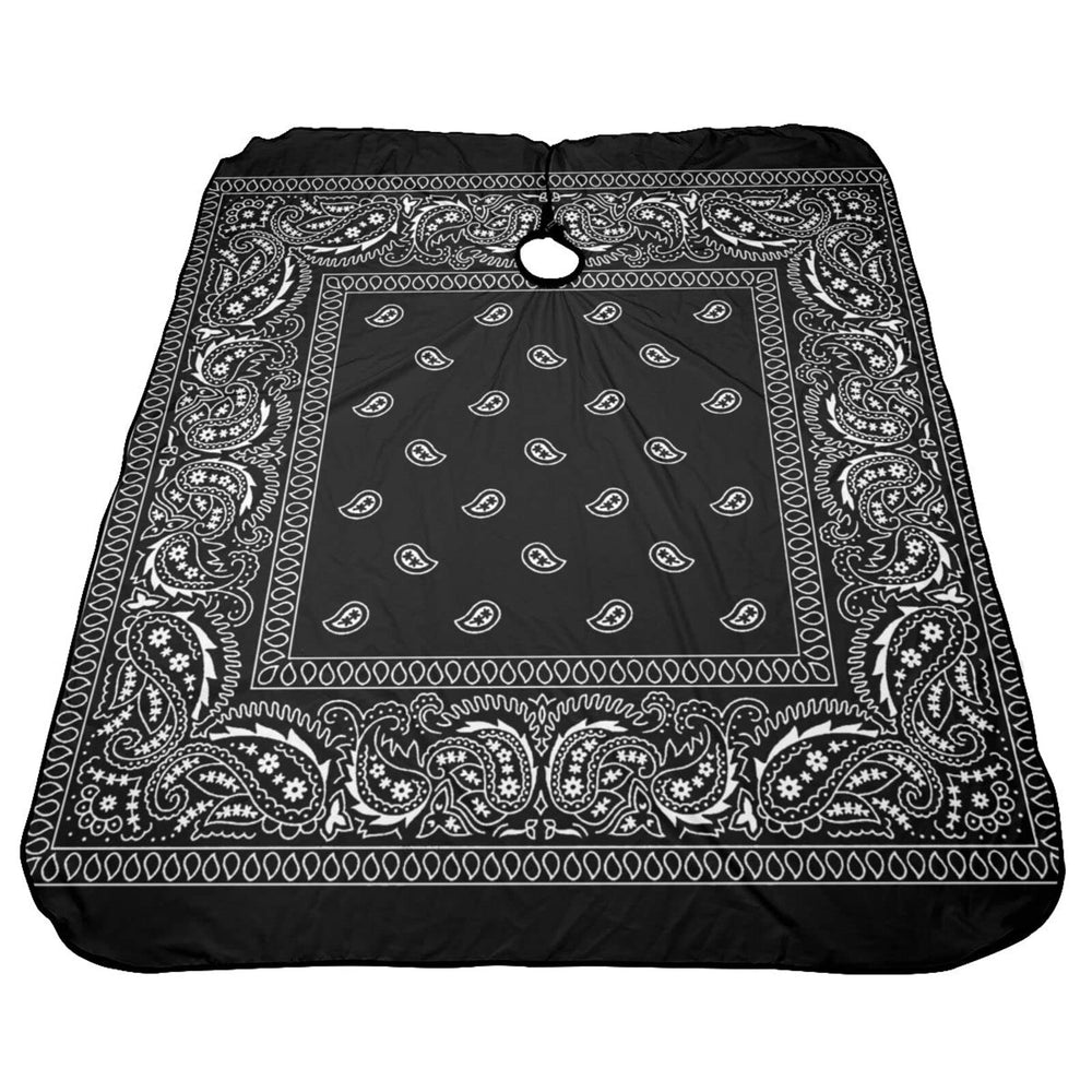 VERTEX&KAIBIN black paisley cape adds stylish flair to any barber station