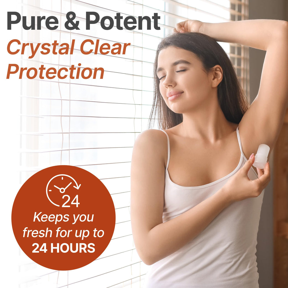 Verve CULTURE crystal mineral deodorant stick texture highlights quick drying and no residue.