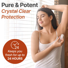 Verve CULTURE crystal mineral deodorant stick texture highlights quick drying and no residue.