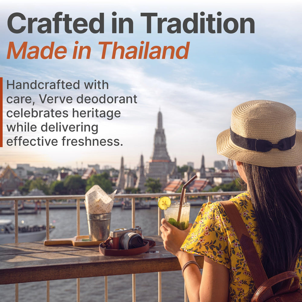 Verve CULTURE travel friendly deodorant compact communicates portable underarm freshness.