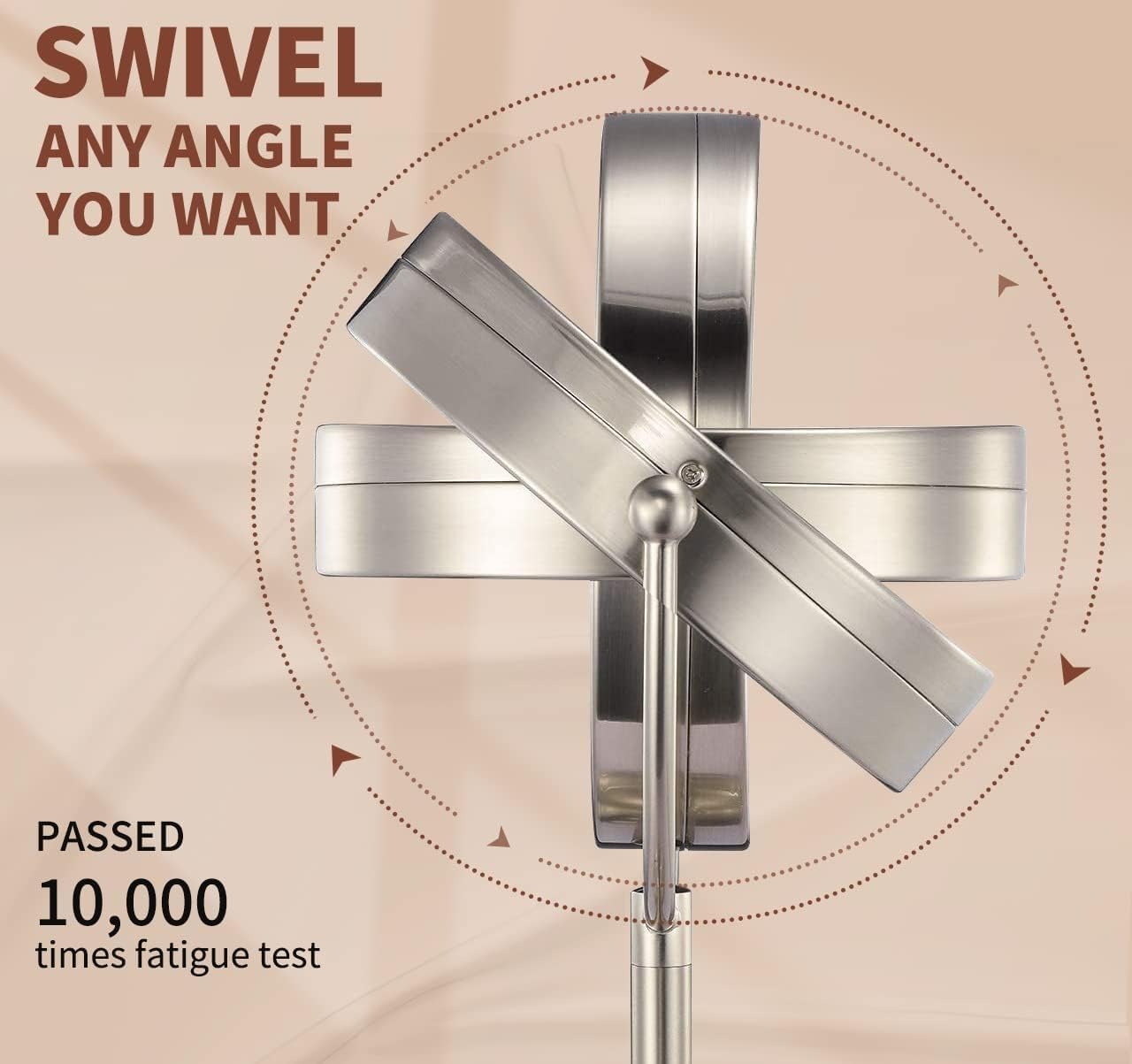 VESAUR 360-degree swivel view lets you find the perfect angle for makeup