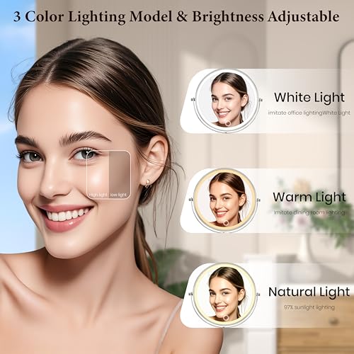 VESAUR rechargeable mirror with 5000 mAh battery for cordless use.