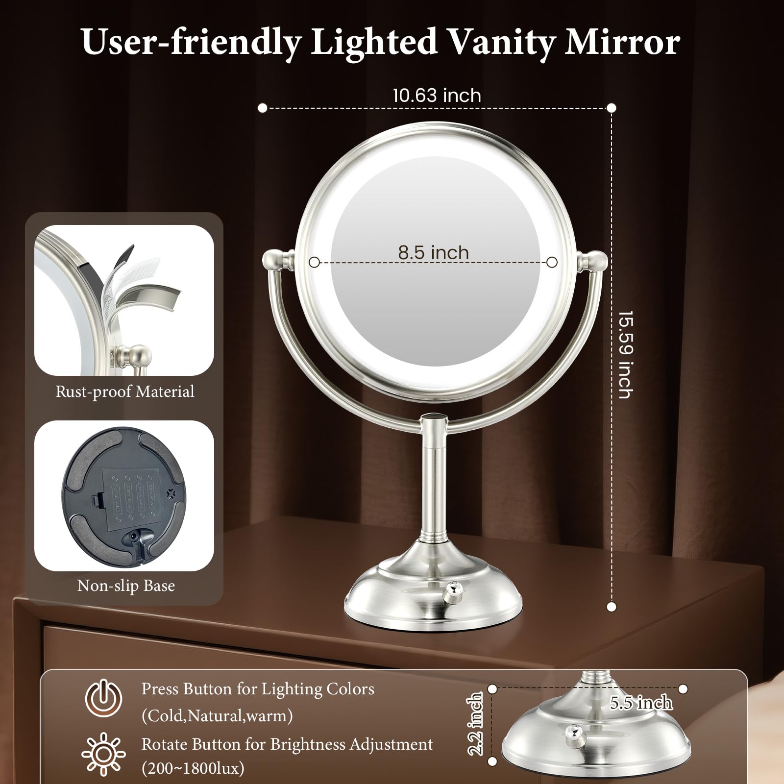 VESAUR LED lights close-up showing bright, shadowless illumination and high CRI