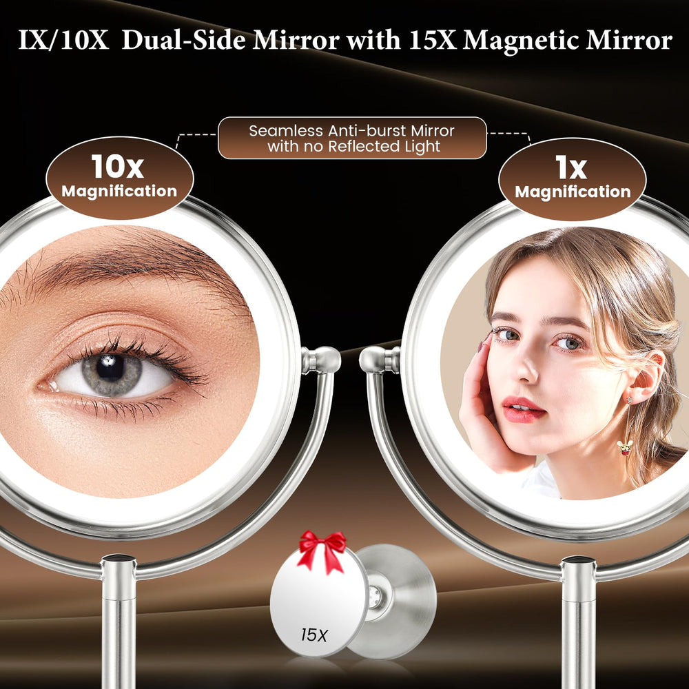 VESAUR 10x magnification detail highlights fine makeup lines with distortion-free view