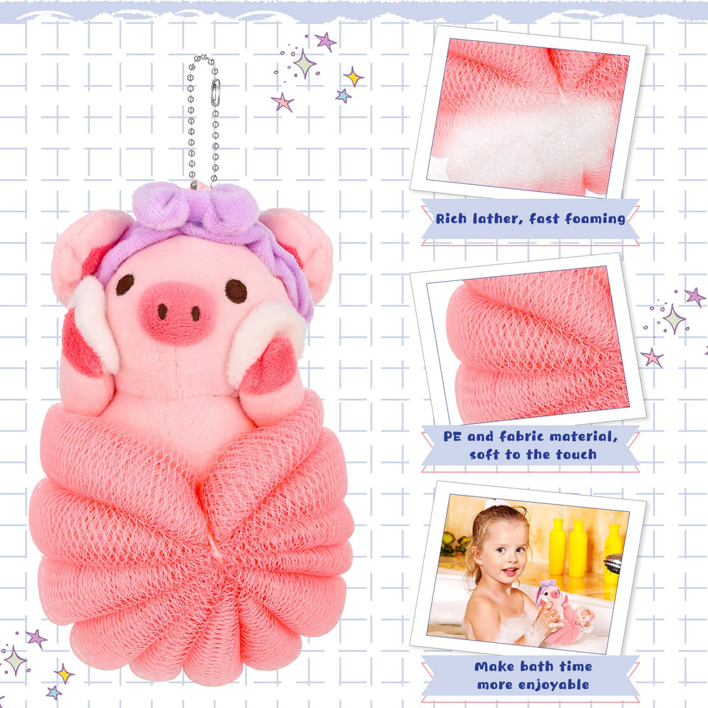 Vesici kids loofah cow-style delivers soft cleansing during bath routines