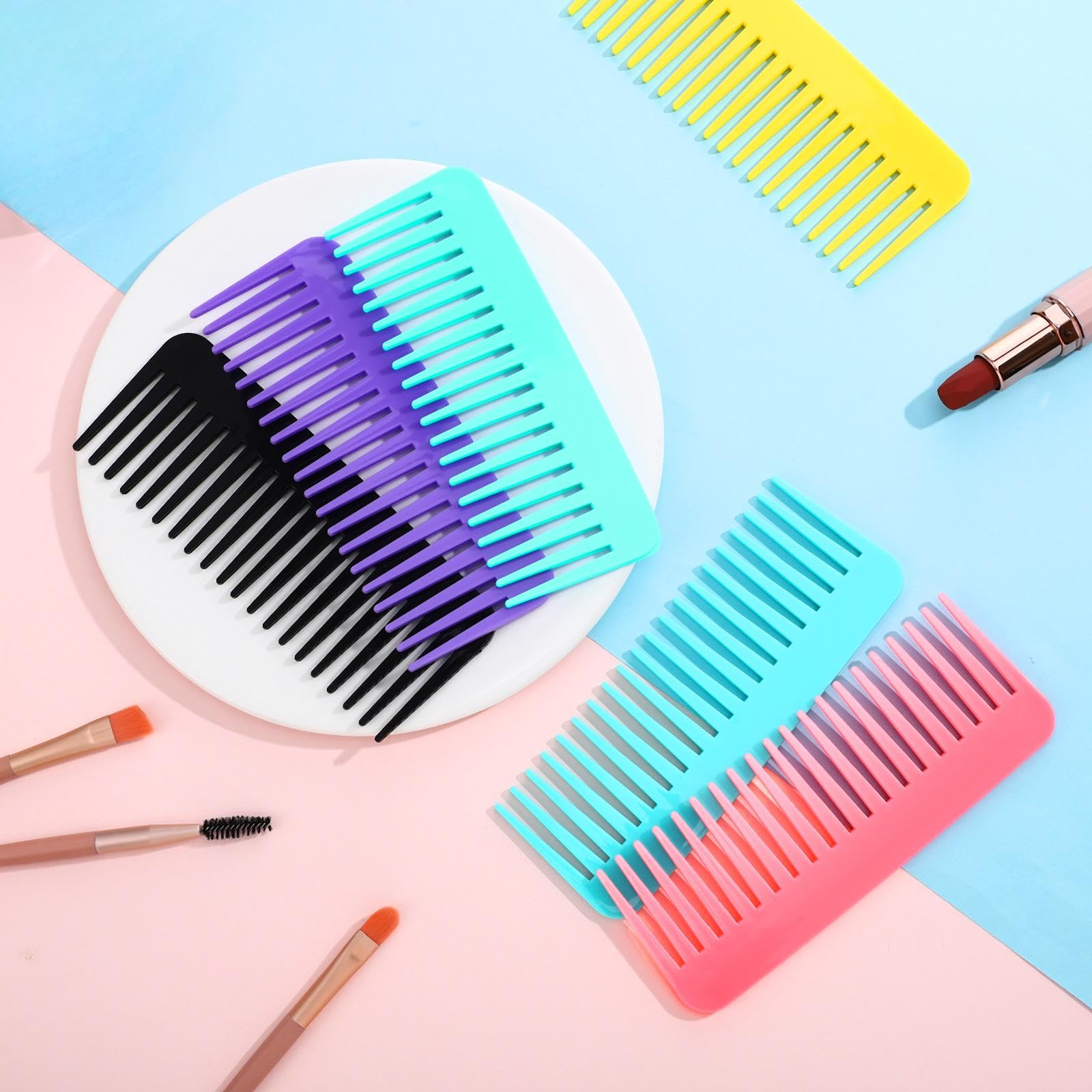 Vesici wide-tooth comb no-handle 6.1in compact travel-friendly design