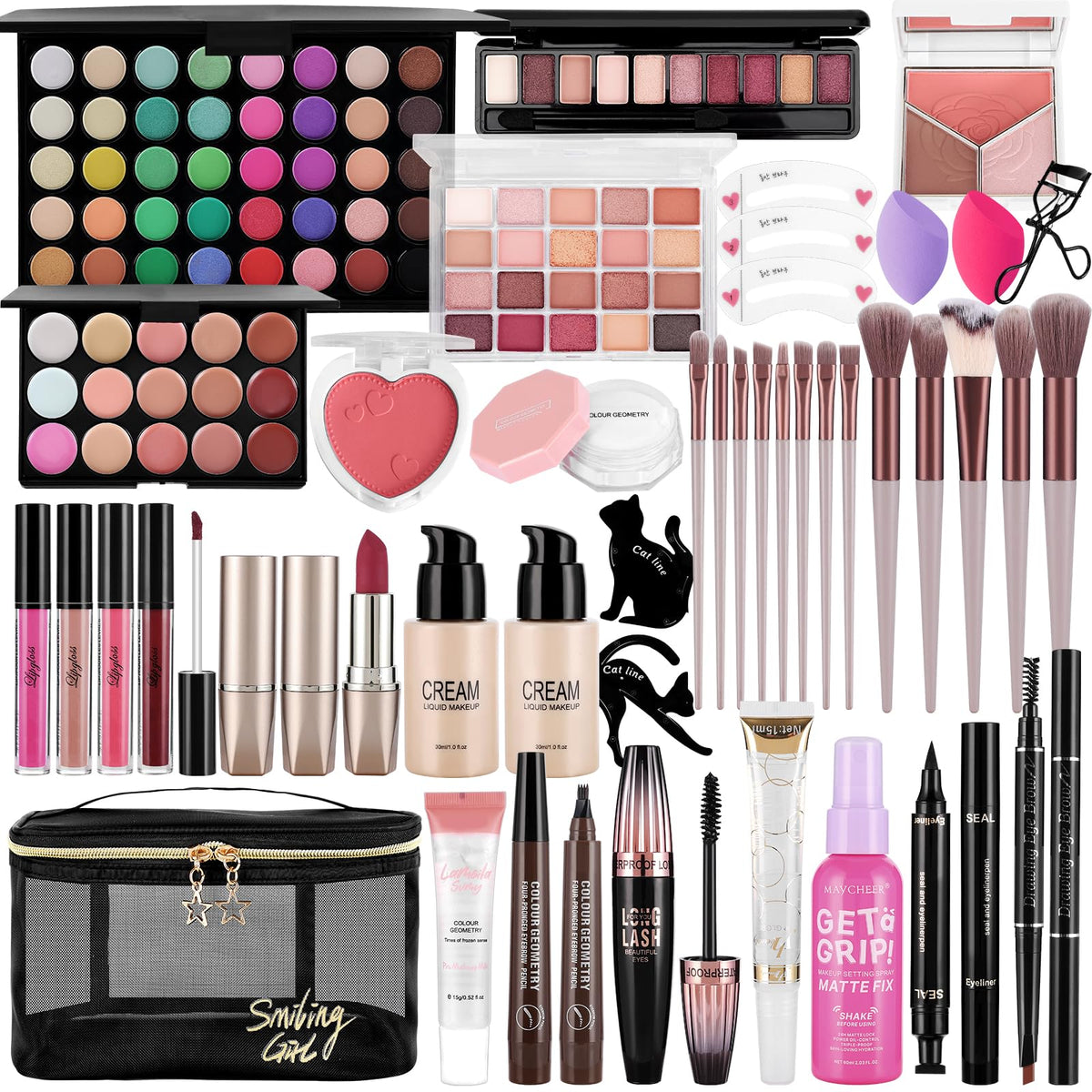VESPRO 40-color eyeshadow palette offers rich pigments for bold daily looks.
