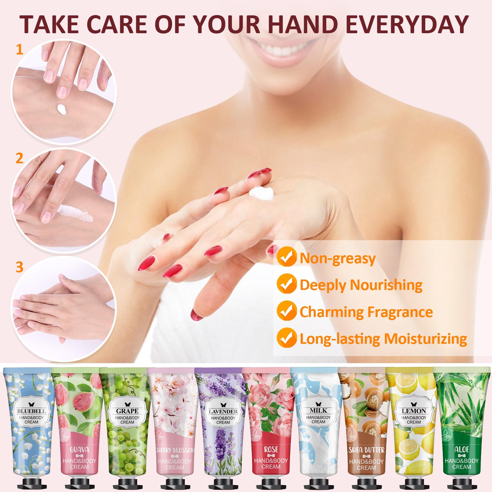 VESPRO 56Pack Hand Cream Gift Set aloe scent cools and hydrates dry skin