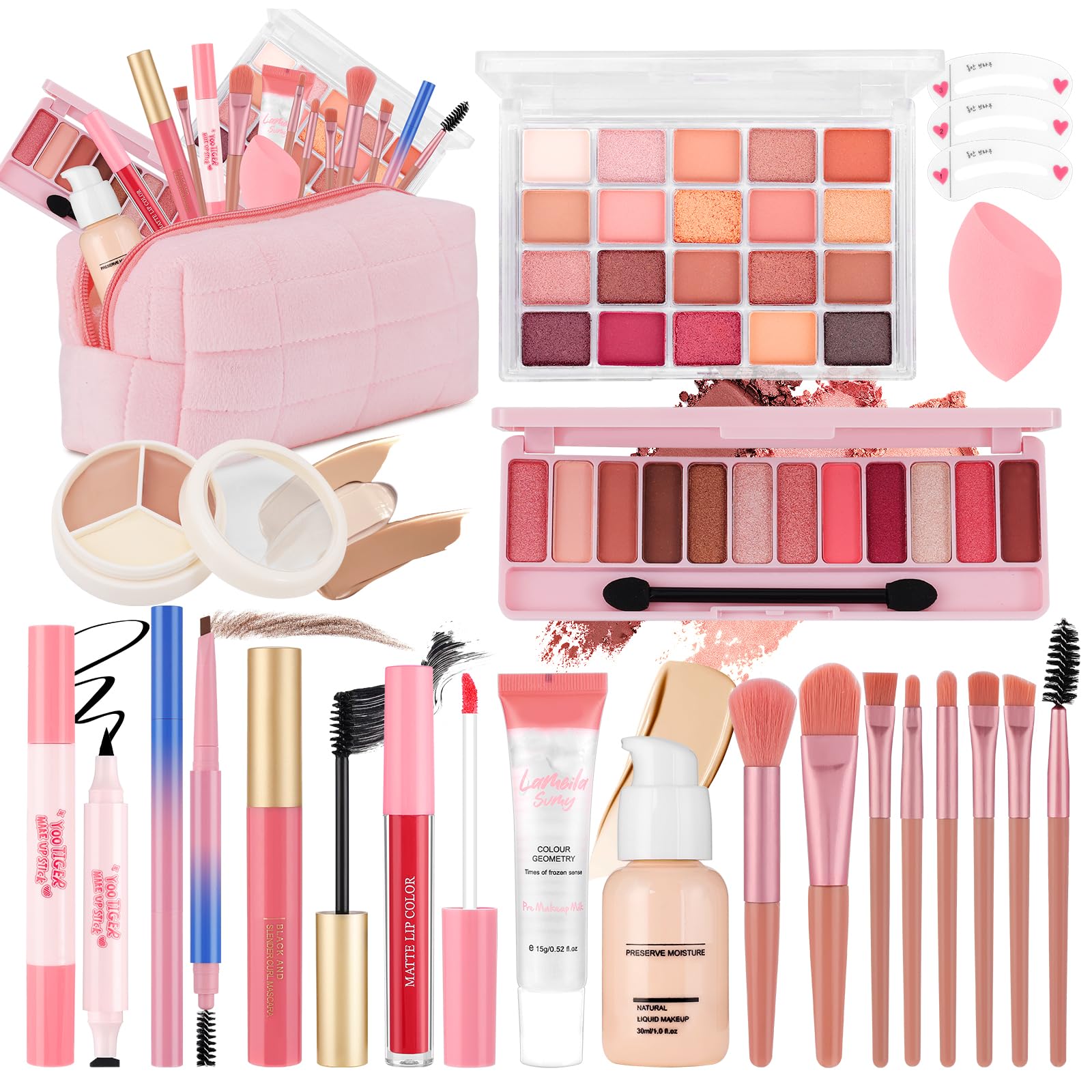 VESPRO All In One Makeup Kit foundation bottle for long-lasting daytime coverage.