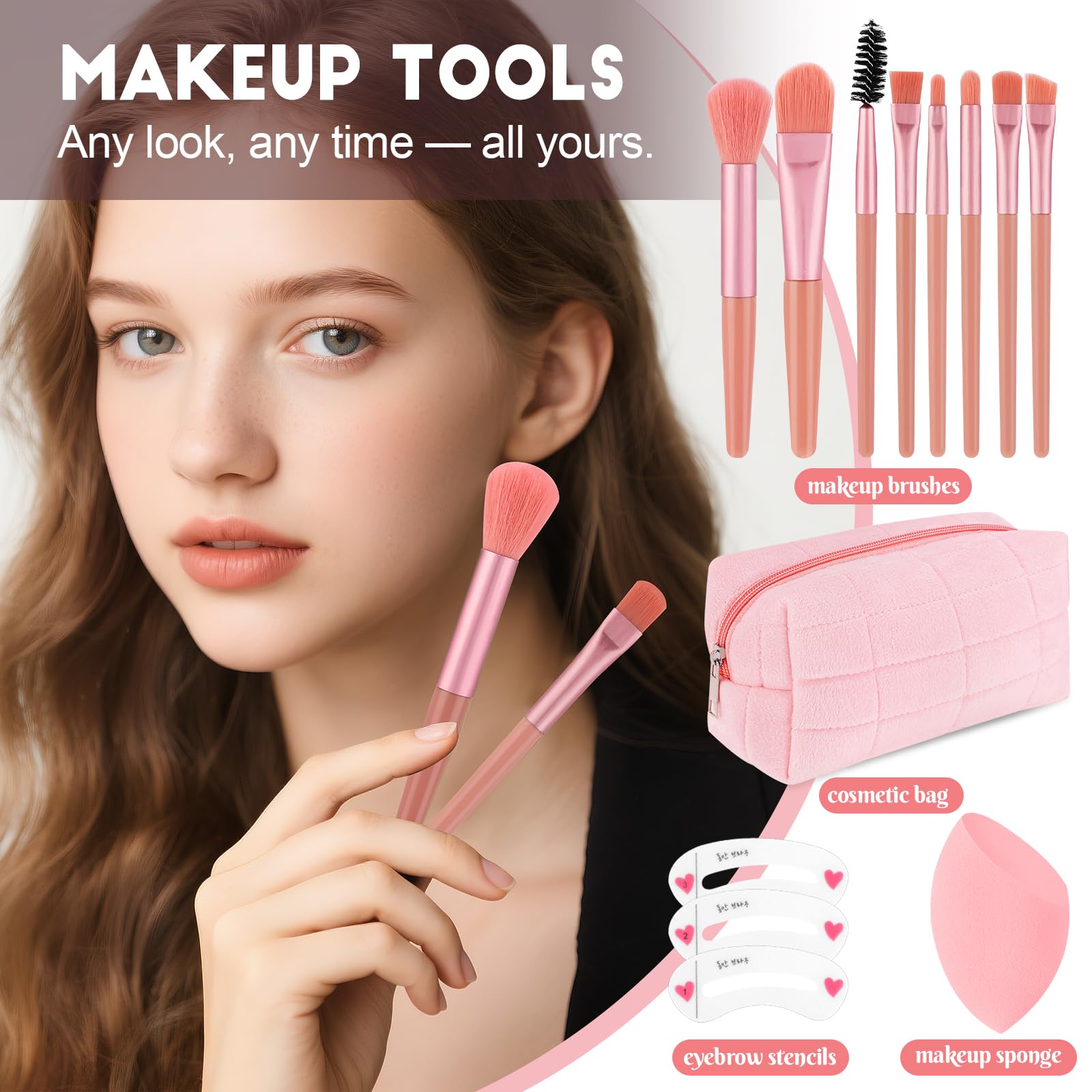 VESPRO All In One Makeup Kit mascara wand delivering dramatic lash length.