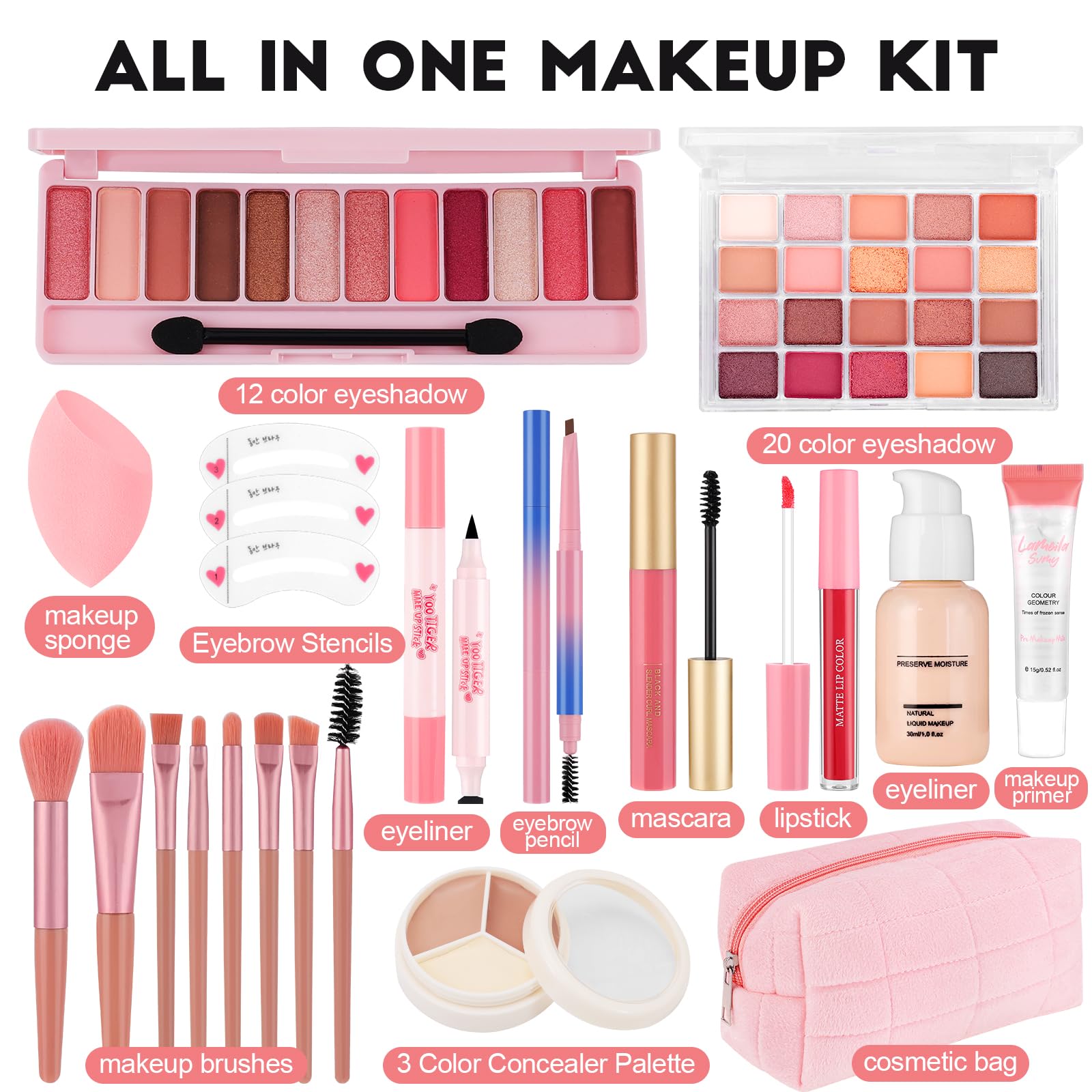 VESPRO All In One Makeup Kit primer tube creates a smooth base for flawless skin.