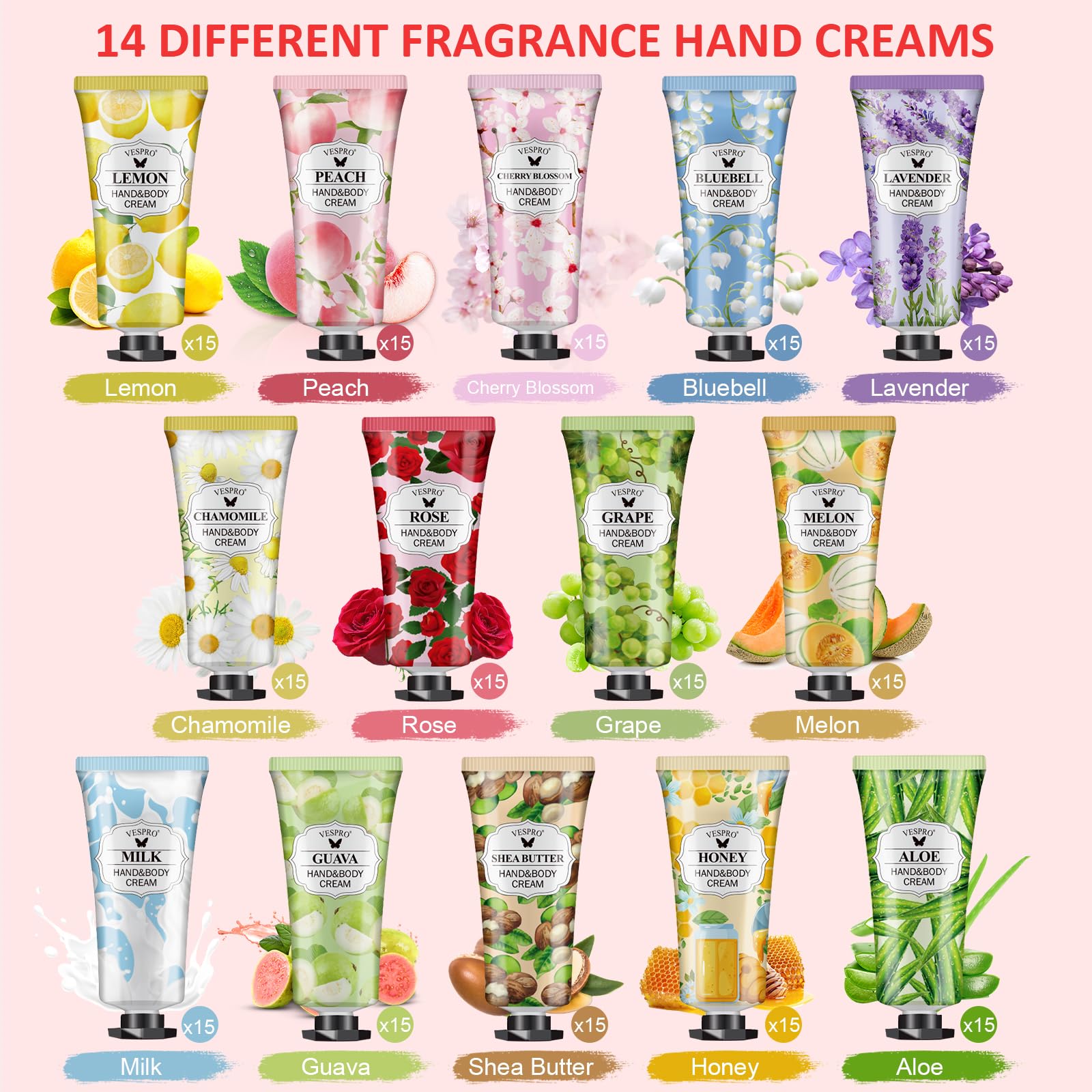 VESPRO bulk hand lotion travel-size tubes fit easily in bags and pockets