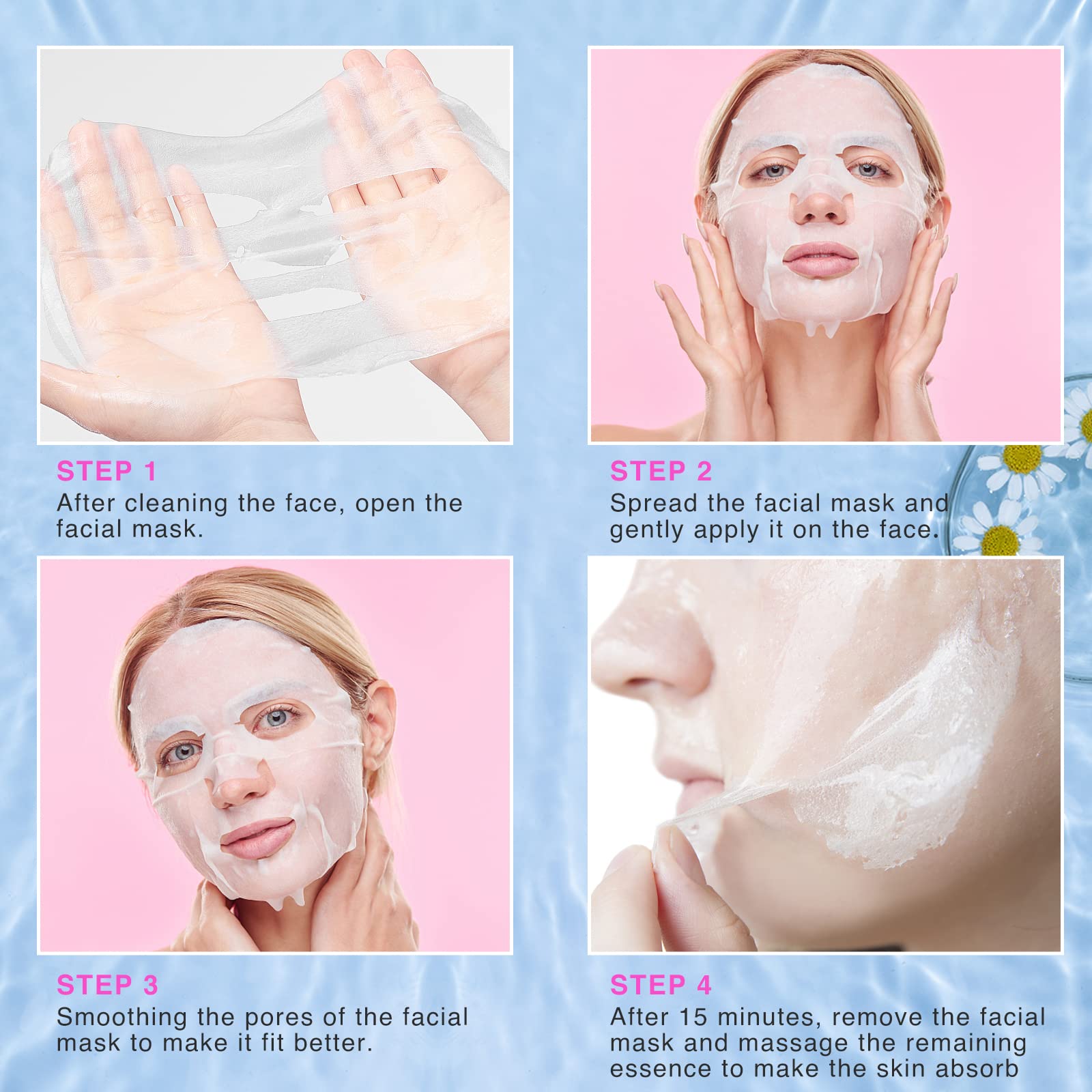 VESPRO Collagen Essence Mask application on skin showing elasticity support.